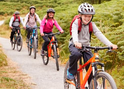 family biking