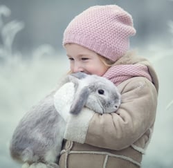 girl and bunny