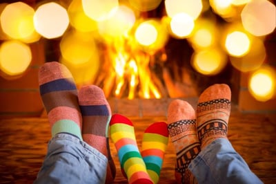 Socks by Fireplace