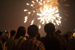 Fireworks with people-1
