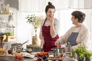 Adult Daughter Cooking with Mother-1