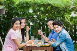 Family Eating Outside-1