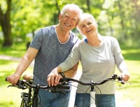 couple riding bikes