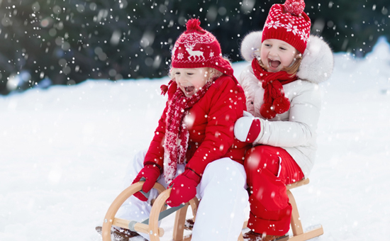 kids sled riding